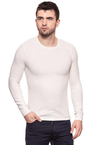 MĘSKI SWETER WRANGLER PIQUE CREW KNIT IVORY W8616PTIV