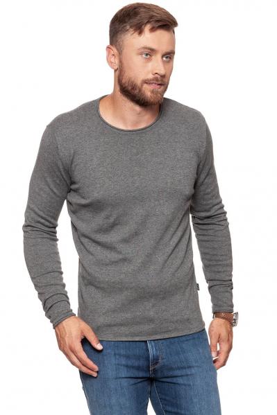 MĘSKI SWETER WRANGLER ROLL EDGE CREW GREY MARL W8624RGVB