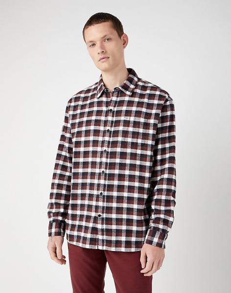 WRANGLER 1 PKT SHIRT MĘSKA KOSZULA MATERIAŁOWA W KRATKĘ KRATA DŁUGI RĘKAW W5D6LAH45