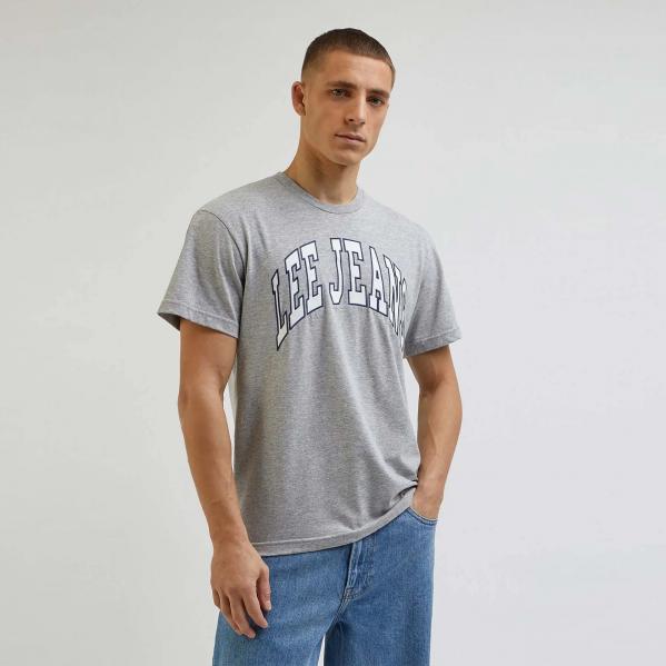 LEE VARSITY TEE MĘSKA KOSZULKA T-SHIRT SHARP GREY MELE 112341726