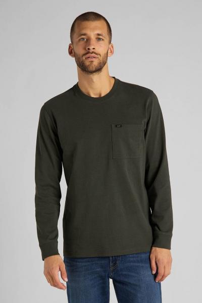 LEE LS POCKET TEE MĘSKI LONGSLEEVE REGULAR FIT SERPICO GREEN L64QSWOJ