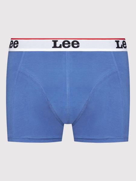 LEE 2-PACK TRUNK MĘSKIE BOKSERKI OBCISŁE LOGO WHITE/BLUE LP03CKWT