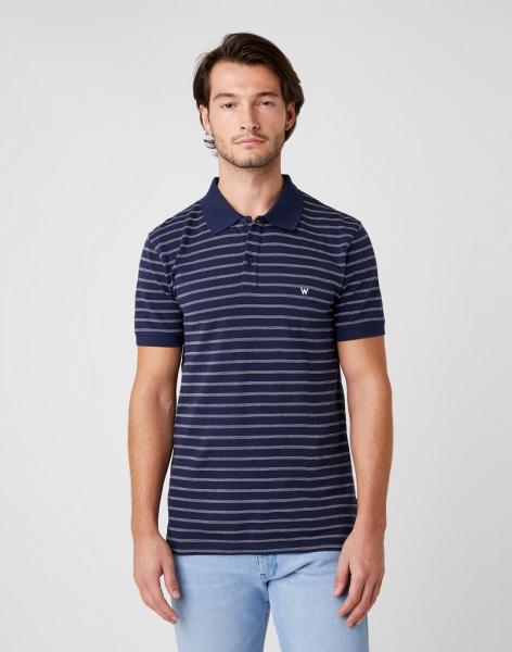 MĘSKIE POLO WRANGLER SS YD STRIPE POLO NAVY W7ALKD114