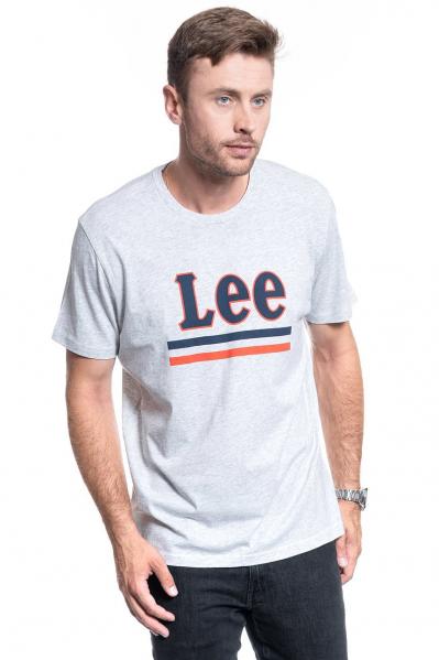 MĘSKI T-SHIRT LEE STRIPE TEE SHARP GREY MELE L64VFQ03