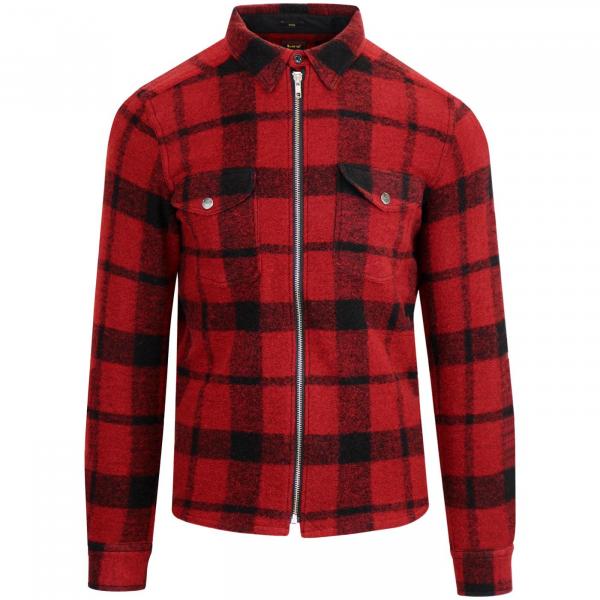 LEE Wool Zip Overshirt BRIGHT RED L67LVRKG