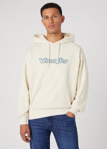 WRANGLER GRAPHIC HOODIE MĘSKA BLUZA LOGO NADRUK TURTLEDOVE W674I3C23