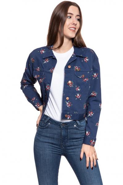 DAMSKA KURTKA JEANSOWA WRANGLER RETRO CROP JACKET BLUE DEPTHS W417WSXJY 112128796