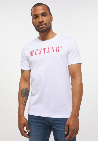 MUSTANG Style Alex C LOGO Tee MĘSKI T-SHIRT KOSZULKA NADRUK LOGO General White 1013221 2045