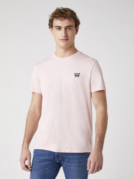 MĘSKI T-SHIRT WRANGLER SS SIGN OFF TEE SILVER PINK W7C07D3TU 112131607