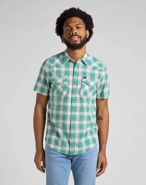 LEE SS WESTERN SHIRT MĘSKA KOSZULA TEAL WASH L66OOBUB