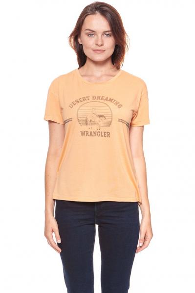 WRANGLER T SHIRT DAMSKI DRAPE TEE APRICOT NECTAR W7016DI65