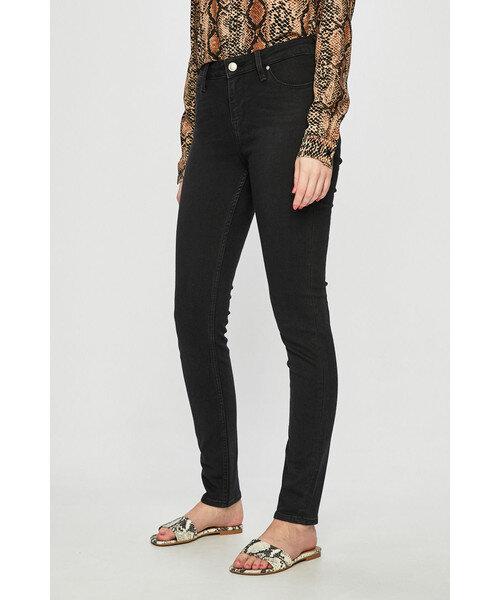 LEE SCARLETT CURVED DAMSKIE SPODNIE JEANSOWE JEANS BLACK OUT L31MAEBT