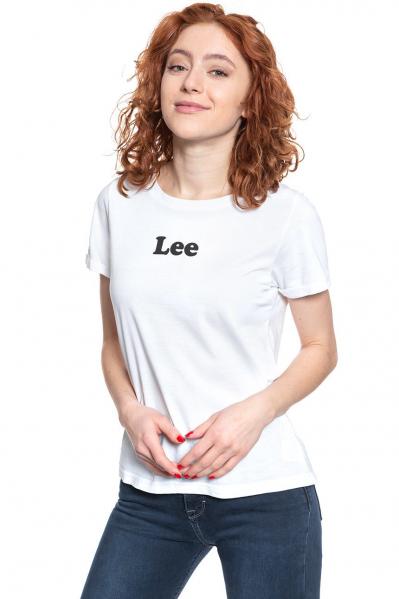 LEE T SHIRT DAMSKI LOGO T WHITE L40FEP12