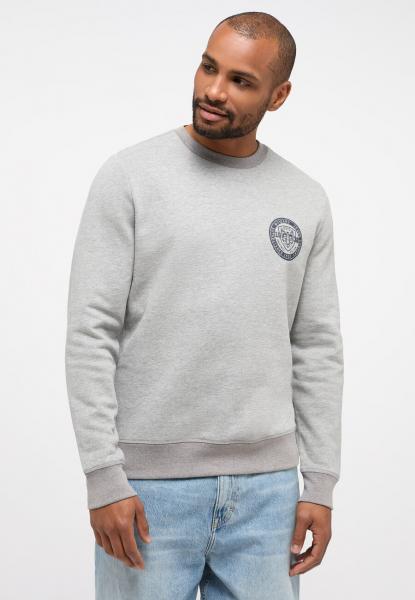 MĘSKA BLUZA MUSTANG LOGO Ben Crewneck Mid Grey Mélange 1014159 4140