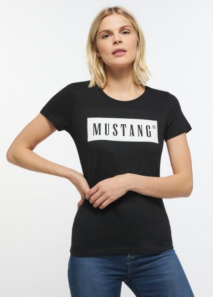 MUSTANG ALINA C LOGO TEE DAMSKI T-SHIRT KOSZULKA LOGO BLACK 1013220 4142