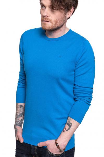 MĘSKI SWETER WRANGLER CREW KNIT DIRECTOIRE BLUE W8A0PDXKL