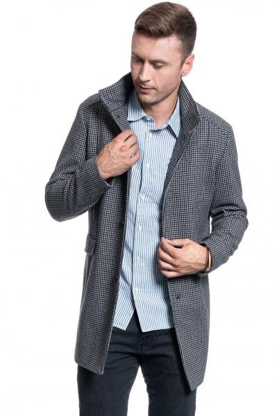 PŁASZCZ MĘSKI SELECTED SLHMOSTO WOOL COAT GREY NAVY 16063100