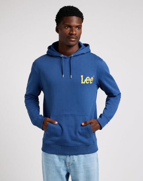 LEE WOBBLY HOODIE MĘSKA BLUZA NIEROZPINANA LOGO MIDNIGHT NAVY 112349102