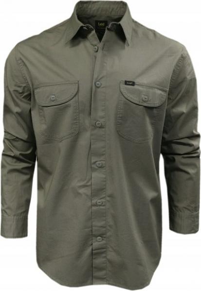 LEE WORKER SHIRT RELAXED FIT MĘSKA KOSZULA MATERIAŁOWA UTILITY GREEN L68HDNNG