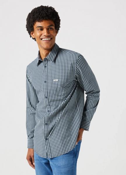 WRANGLER LS 1 PKT SHIRT MĘSKA KOSZULA W KRATĘ KRATA BLACK IRIS 112350495 W5A9016826