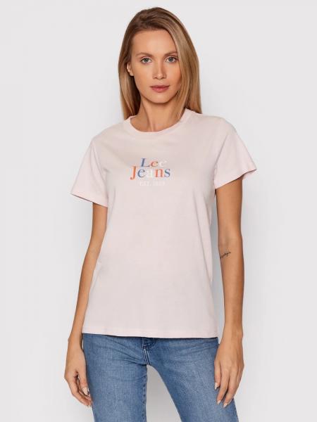 LEE SEASONAL LOGO TEE DAMSKI T-SHIRT KOSZULKA LOGO NADRUK PALE LILAC L41GYGSU 112140030