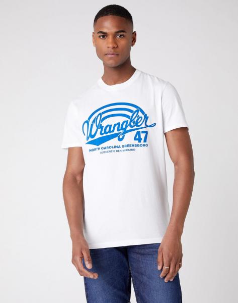 MĘSKI T-SHIRT WRANGLER SS AMERICANA TEE WHITE W7F6FK989