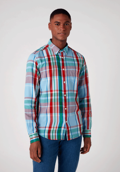 WRANGLER LS 1PKT SHIRT MĘSKA KOSZULA FORMULA RED W5F34SXWO 112130128