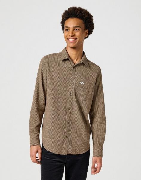WRANGLER MĘSKA KOSZULA 1 PKT FLANNEL SHIRT Gingerbread 112357219 W564014345
