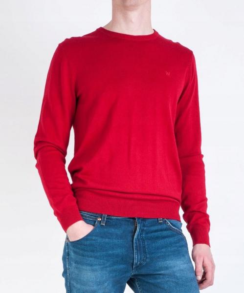 WRANGLER CREW KNIT MĘSKI SWETER KLASYCZNY SCARLET RED W8567PDUU