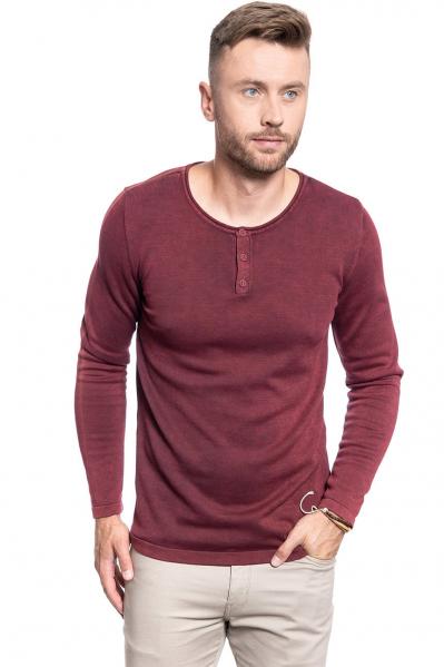 SWETER MĘSKI MUSTANG EMIL H HENLEY RHUBARB 1009134 7194