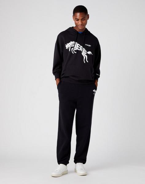 WRANGLER 75TH ANNI HOODIE MĘSKA BLUZA KAPTUR LOGO NADRUK BLACK BEAUTY W645HTZ13 112146187
