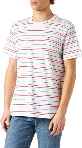 LEE STRIPE TEE MĘSKI T-SHIRT DIPPED BLUE L62FFPLA