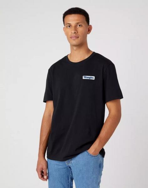 WRANGLER LOGO TEE MĘSKI T-SHIRT KOSZULKA NADRUK FADED BLACK W760EEXV6