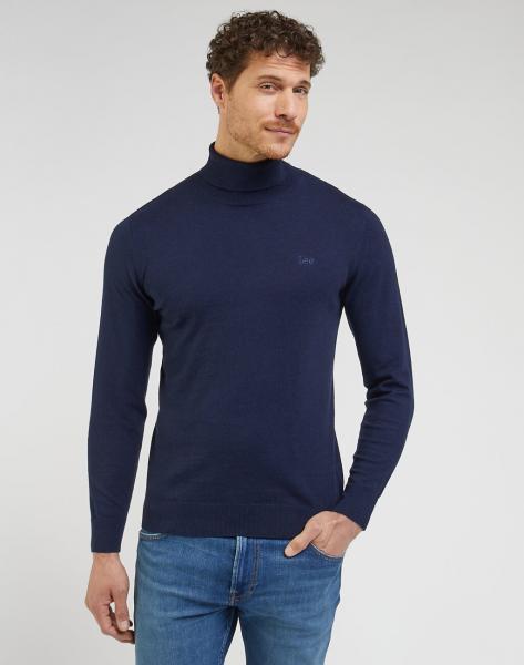 LEE HIGH NECK KNIT MĘSKI SWETER ELEGANCKI CIEPŁY SKY BLUE 112342994 L83C016371