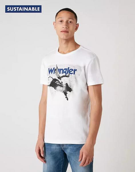 MĘSKI T-SHIRT WRANGLER SS PHOTO W TEE WHITE W7G7D3989