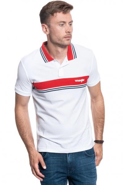 MĘSKA KOSZULKA POLO WRANGLER SS COLOURBLOCK POLO WHITE W7E3KF989