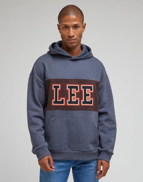 LEE SEASONAL HOODIE MĘSKA BLUZA Z KAPTUREM NIEROZPINANA DUSTY NAVY LM07RHA72