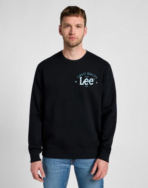 MESKA BLUZA LEE LOGO CREW SWS JET BLACK 112355660