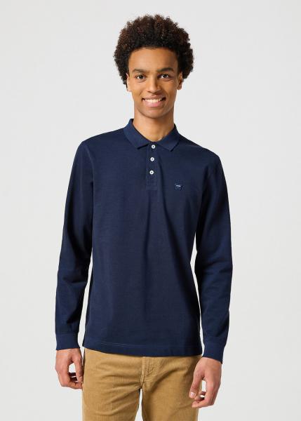 WRANGLER MĘSKI LONG SLEEVE LS REFINED POLO NAVY 112357287 W8F3017358