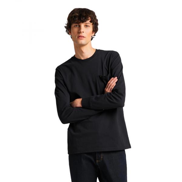 LEE LS POCKET TEE REGULAR FIT MĘSKI LONGSLEEVE KOSZULKA LOGO BLACK L64QSW01