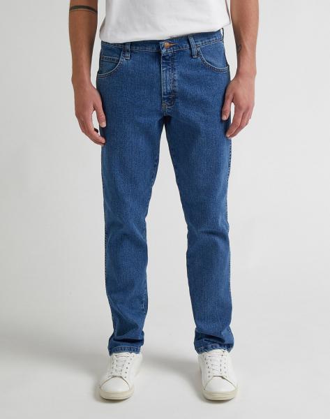 MESKIE SPODNIE WRANGLER RUSTLER REGULAR INDIGO MID W100RC81D 112342560