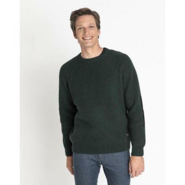 LEE CHUNKY CREW NECK DK MĘSKI SWETER KLASYCZNY BOTTLE GREEN L83KLNBB