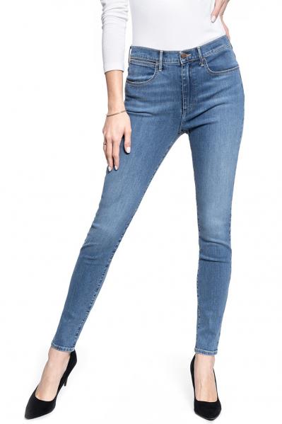 SPODNIE DAMSKIE WRANGLER SKINNY HIGH RISE WONDER BLUE W27HJR211