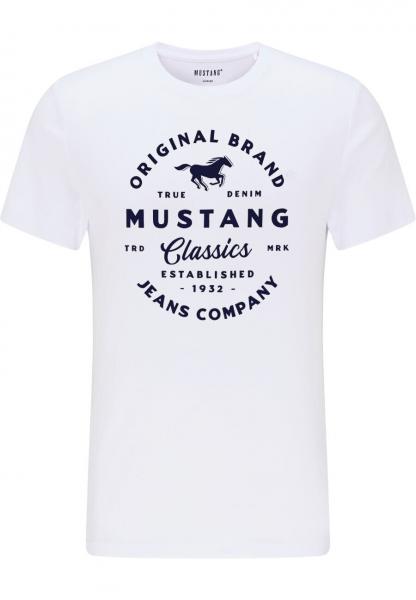 MUSTANG ALEX C PRINT MĘSKI T-SHIRT KOSZULKA LOGO TEE GENERAL WHITE 1015052 2045