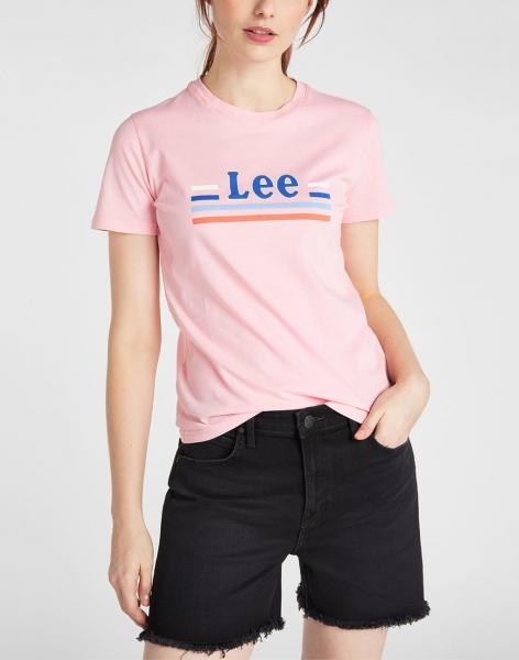 T-SHIRT DAMSKI LEE ESSENTIAL SLIM TEE SLIM FIT LA PINK L41HEPNL