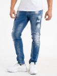 Spodnie Jeansowe Z Uszkodzeniami Breezy Color Paint Niebieskie