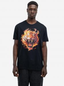 Koszulka Z Krótkim Rękawem Męska Czarna MyStars Fire Tiger