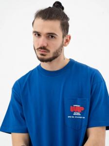Koszulka Z Krótkim Rękawem Carhartt WIP Worm Logo Pocket Niebieska
