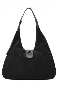 Torebka PINKO HOBO BIG SUEDE PLTT 102785 A0YG Z99Q czarny