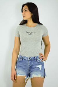 T-SHIRT DAMSKI PL502711 933 PEPE JEANS SZARY